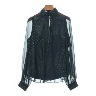 サカイラック(sacai luck)のsacai luck サカイラック ブラウス -(M位) 紺xカーキ(総柄) 【古着】【中古】(シャツ/ブラウス(長袖/七分))