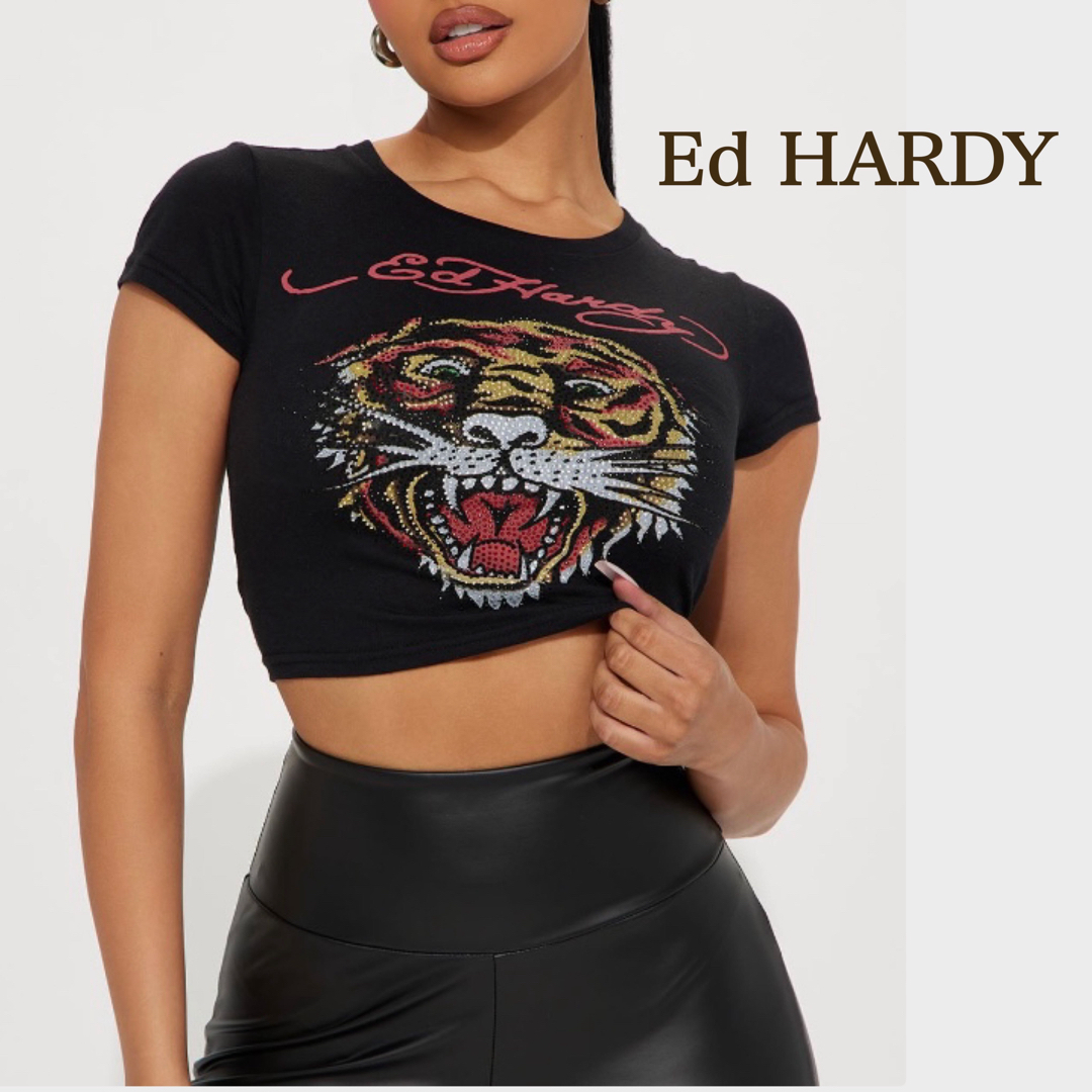 Ed Hardy(エドハーディー)の【タグ付き新品 M〜L】エドハーディー ショート丈Tシャツ レディースのトップス(Tシャツ(半袖/袖なし))の商品写真