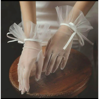 dressproduction ウェディング グローブ リボン チュール フリル(手袋)