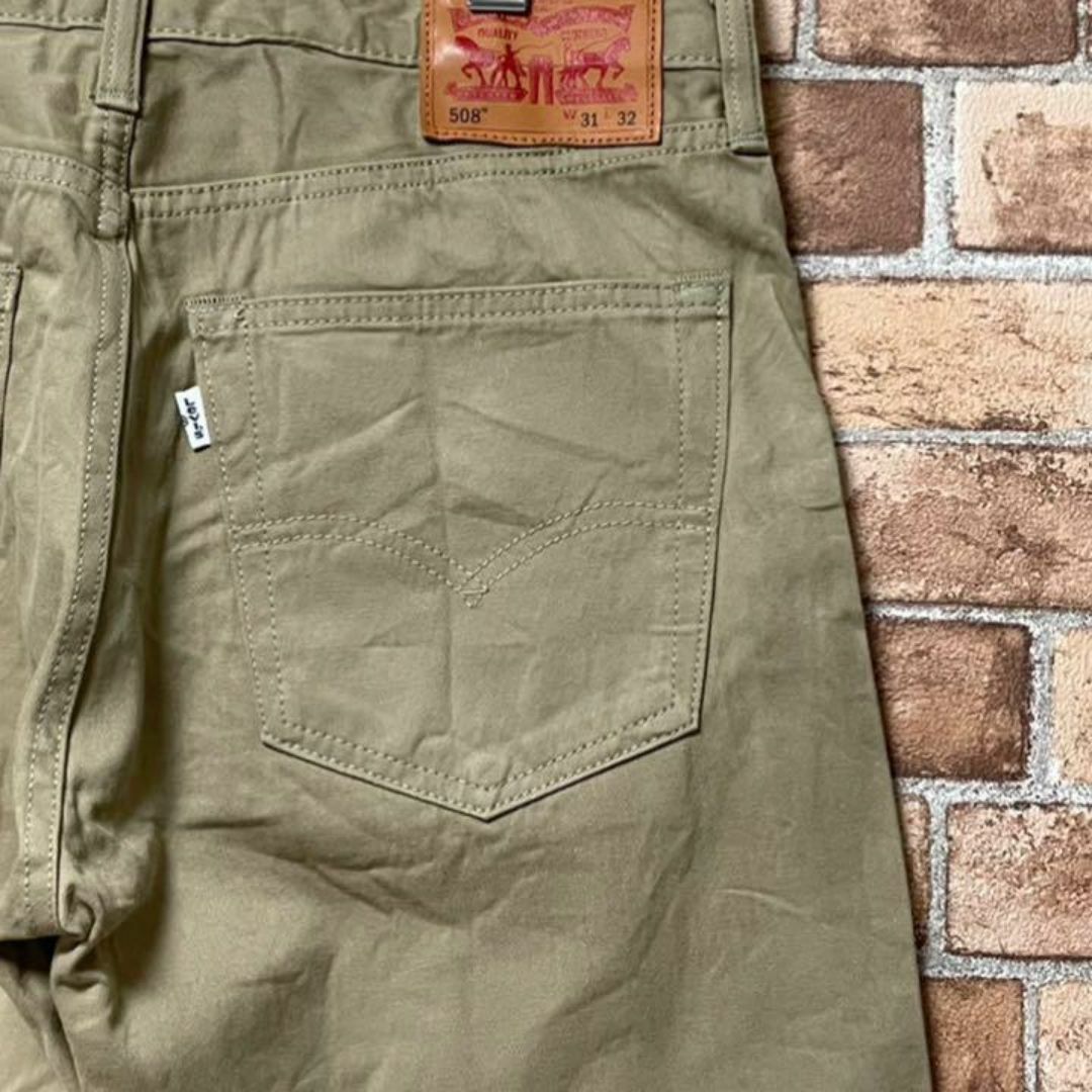 Levi's(リーバイス)のリーバイス　508 コットンパンツ　デニム　革パッチ　裾ブルー　レア31/32 メンズのパンツ(デニム/ジーンズ)の商品写真