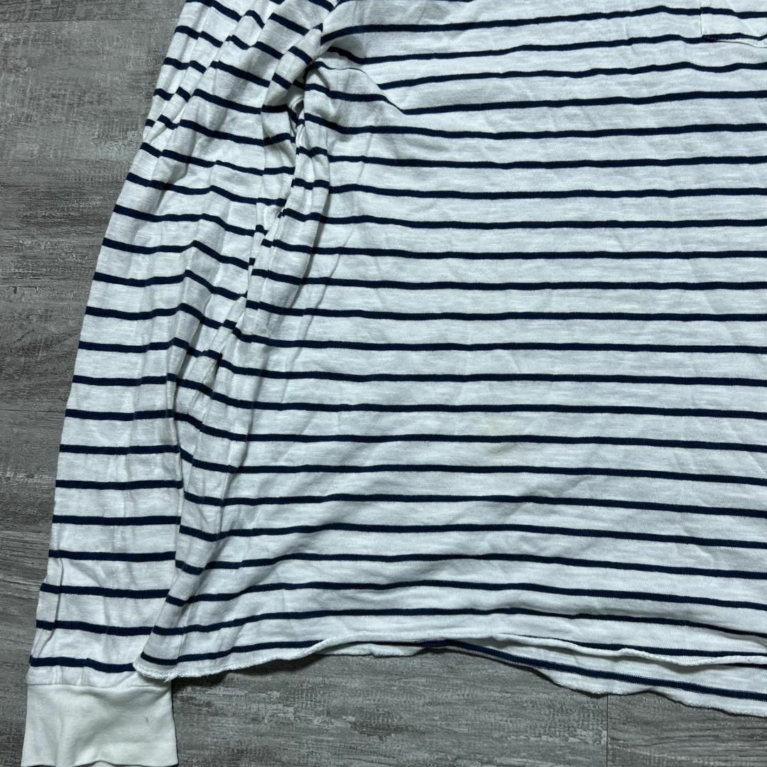 POLO RALPH LAUREN(ポロラルフローレン)のポロラルフローレン インド綿 ボーダー クルーネックTシャツ ロンT XL メンズのトップス(Tシャツ/カットソー(七分/長袖))の商品写真