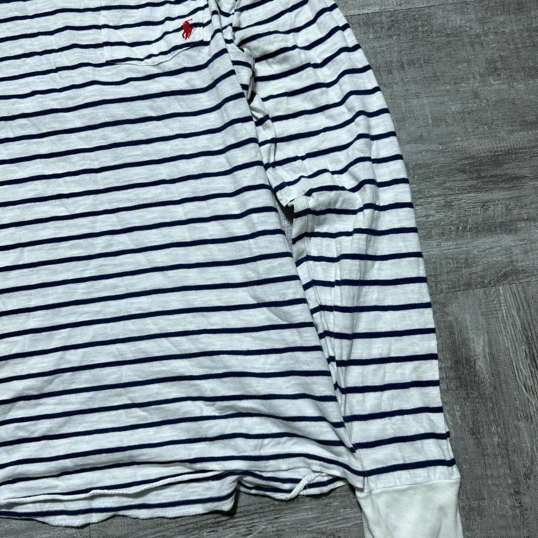 POLO RALPH LAUREN(ポロラルフローレン)のポロラルフローレン インド綿 ボーダー クルーネックTシャツ ロンT XL メンズのトップス(Tシャツ/カットソー(七分/長袖))の商品写真