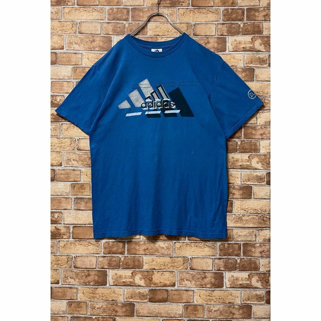 adidas(アディダス)のアディダス　Tシャツ　ビッグプリント　ビッグロゴ　ブルー　M メンズのトップス(Tシャツ/カットソー(半袖/袖なし))の商品写真