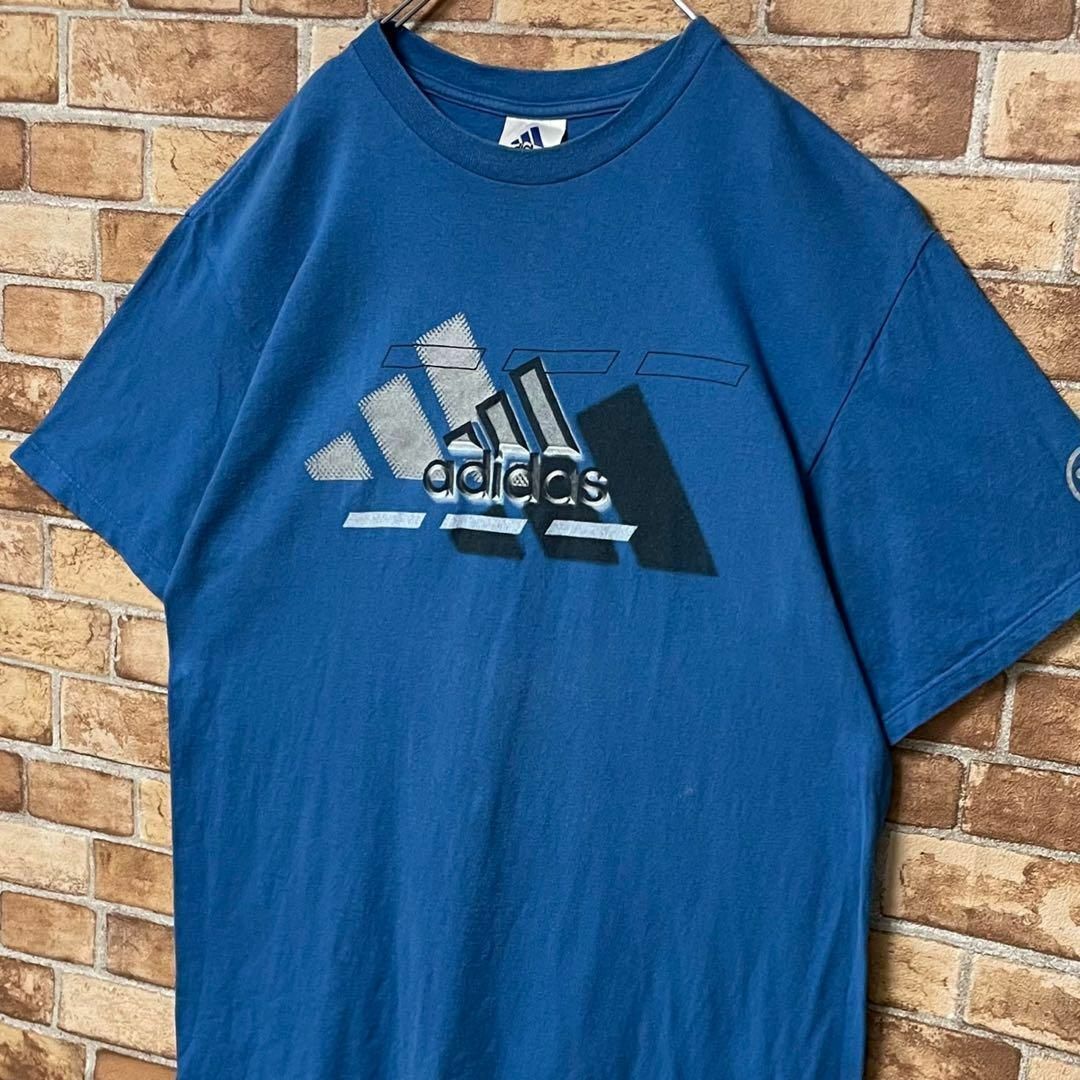 adidas(アディダス)のアディダス　Tシャツ　ビッグプリント　ビッグロゴ　ブルー　M メンズのトップス(Tシャツ/カットソー(半袖/袖なし))の商品写真