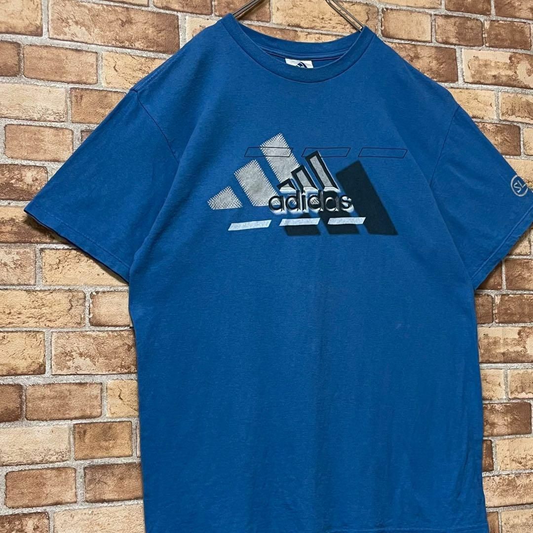 adidas(アディダス)のアディダス　Tシャツ　ビッグプリント　ビッグロゴ　ブルー　M メンズのトップス(Tシャツ/カットソー(半袖/袖なし))の商品写真