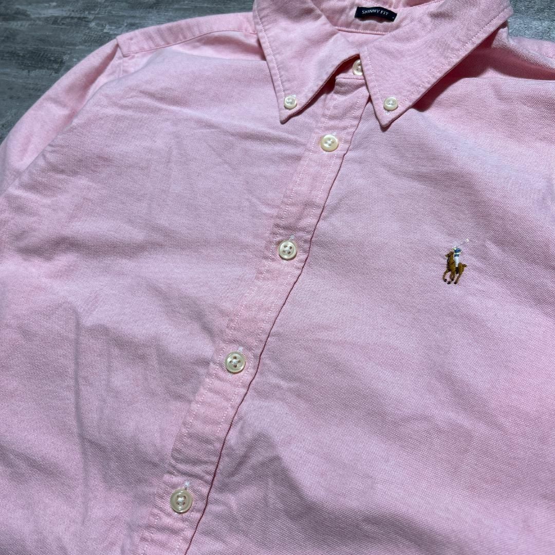 Ralph Lauren(ラルフローレン)のラルフローレン ピンク ボタンダウンシャツ BDシャツ 刺繍 ポニーロゴ 10 メンズのトップス(Tシャツ/カットソー(七分/長袖))の商品写真