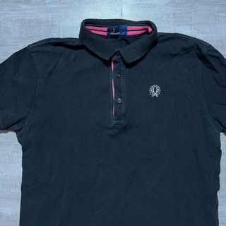 フレッドペリー(FRED PERRY)のFRED PERRY フレッドペリー 月桂樹ロゴ 半袖ポロシャツ 黒ピンク M(ポロシャツ)