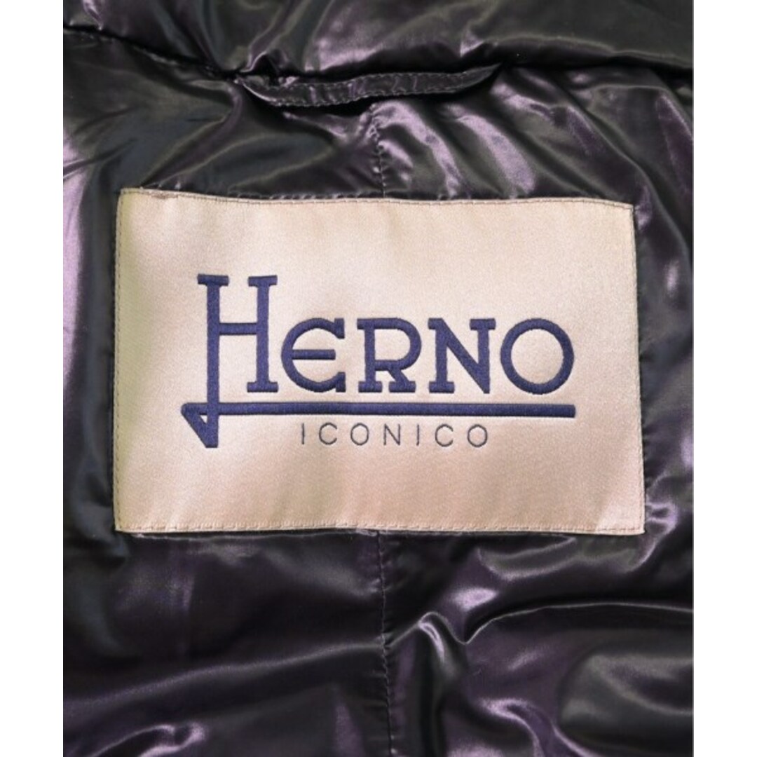 HERNO(ヘルノ)のHERNO ヘルノ ダウンコート 40(M位) 黒 【古着】【中古】 レディースのジャケット/アウター(ダウンコート)の商品写真