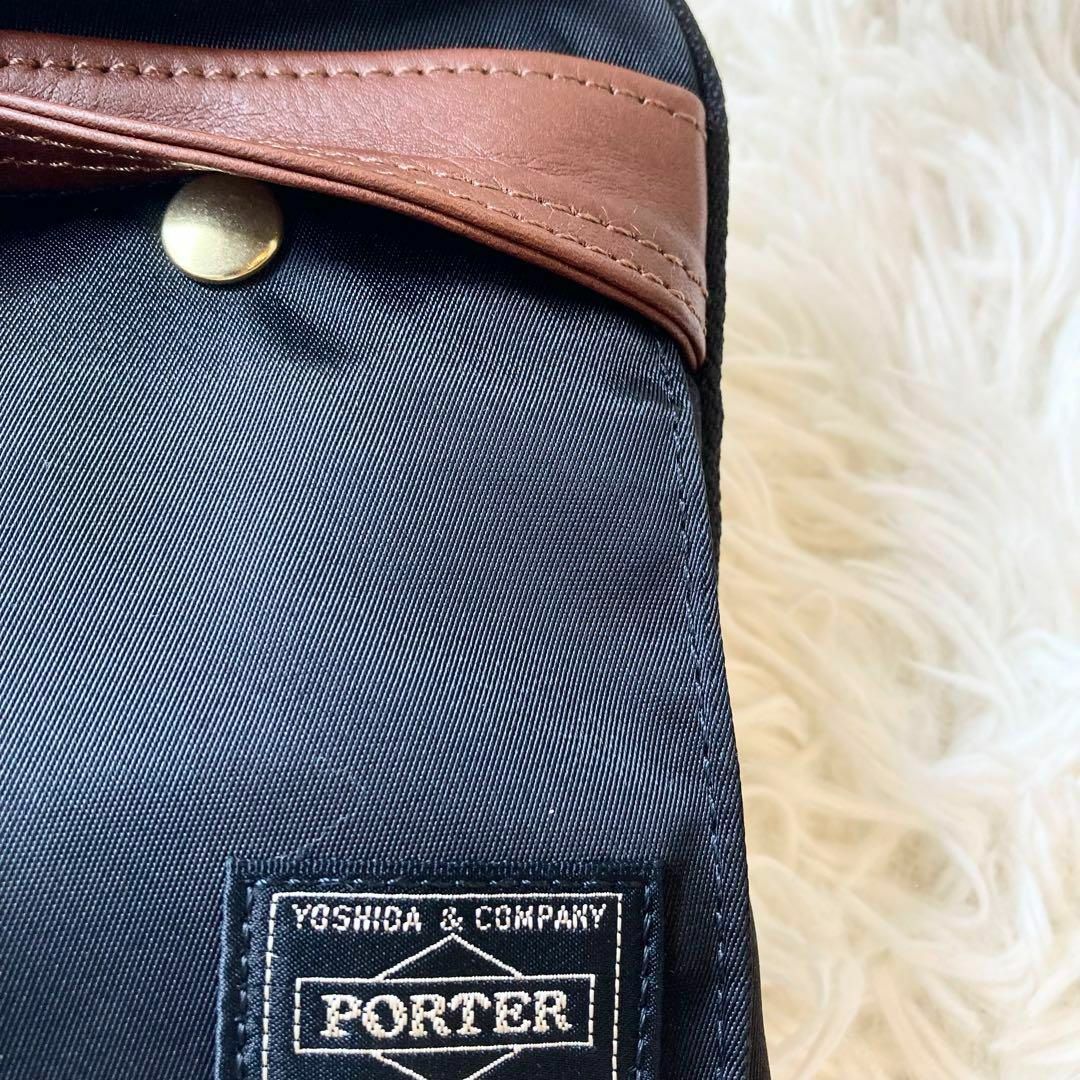 PORTER(ポーター)の【未使用級／極美品】PORTER ポーター レザー ナイロン ミニポーチ メンズのファッション小物(コインケース/小銭入れ)の商品写真