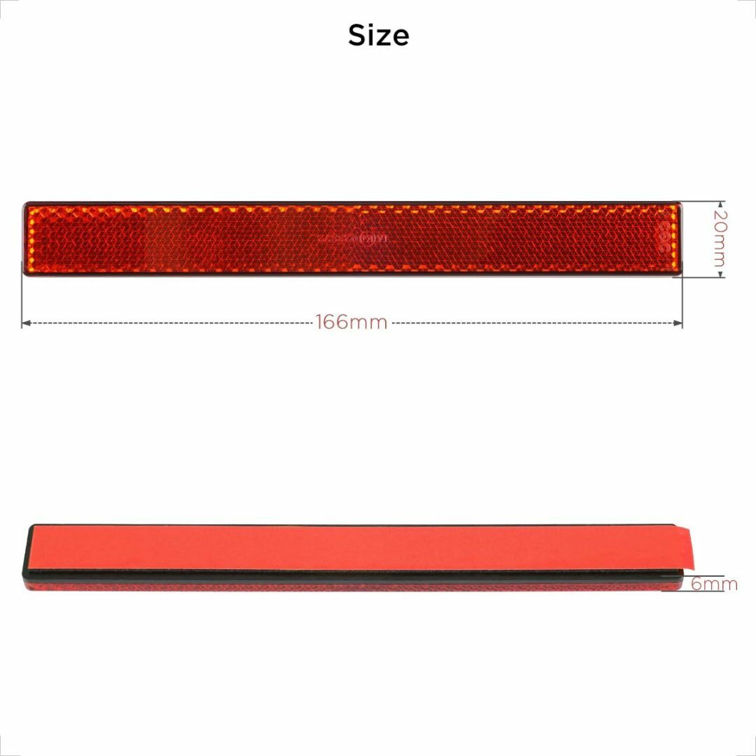 色:赤長方形Evermotor リフレクター 赤 長方形 貼付け 反射板 角 その他のその他(その他)の商品写真