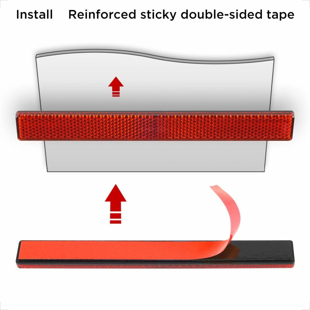 色:赤長方形Evermotor リフレクター 赤 長方形 貼付け 反射板 角 その他のその他(その他)の商品写真