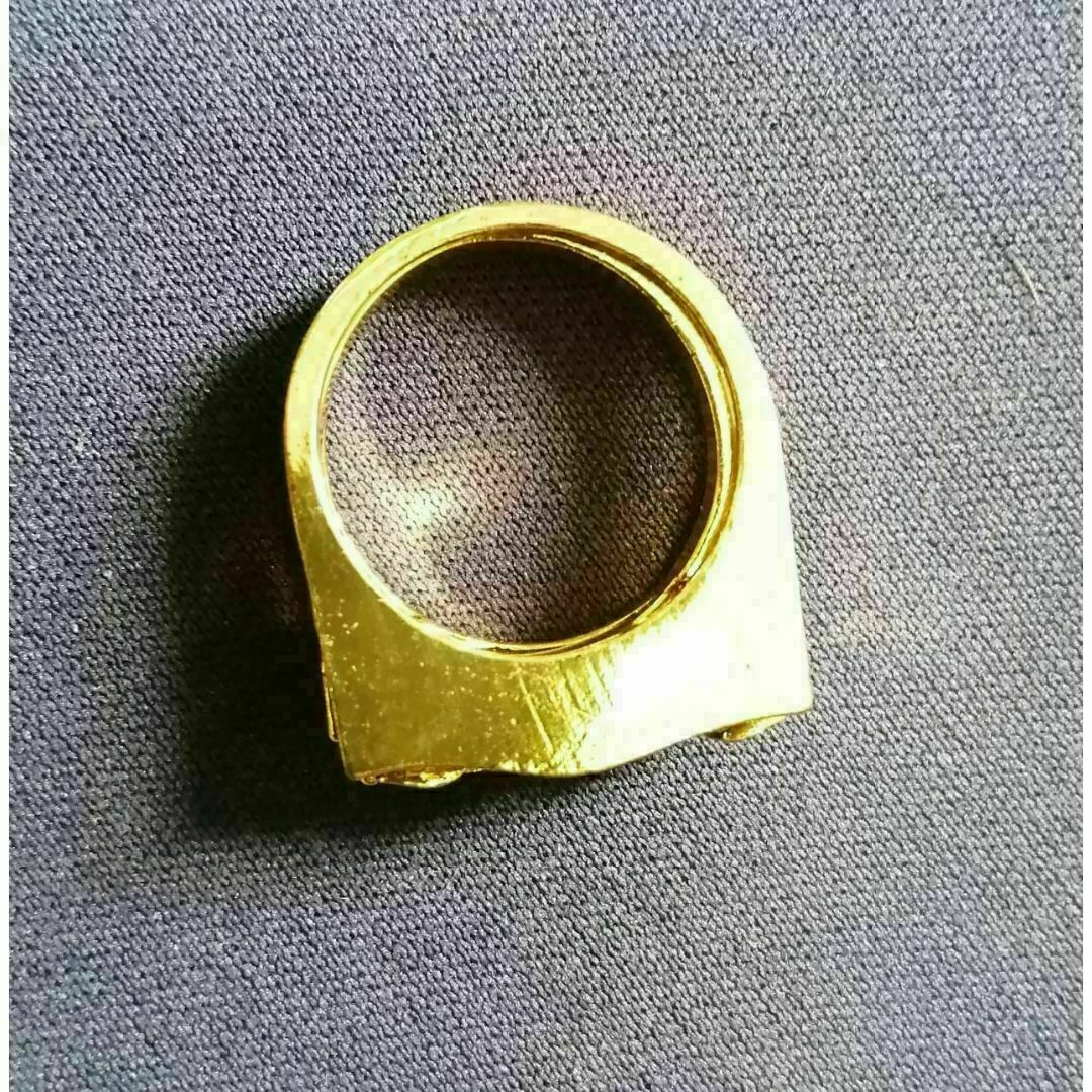 【R069】リング　メンズ　指輪　ゴールド　髑髏　骸骨　スカル　20号 メンズのアクセサリー(リング(指輪))の商品写真