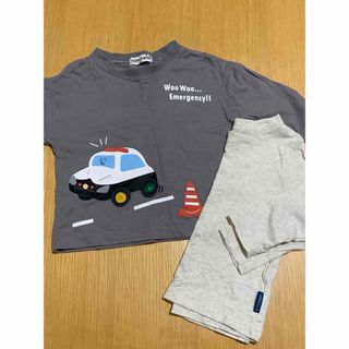 シマムラ(しまむら)のミモランド パトカーロンT  西松屋無地ロンT 80cmセット (Ｔシャツ)