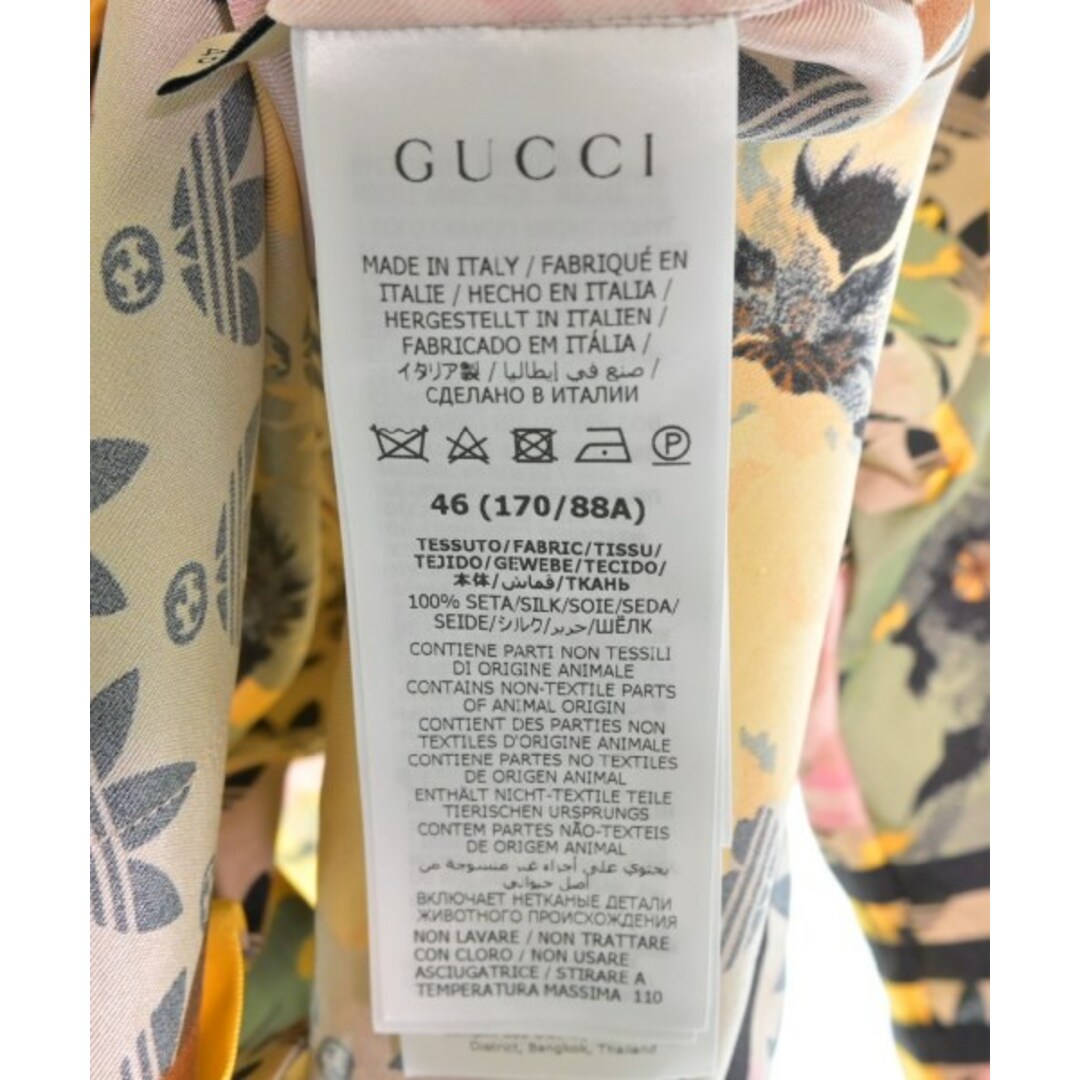 Gucci(グッチ)のGUCCI カジュアルシャツ 46(M位) ベージュxピンクx黄等(総柄) 【古着】【中古】 メンズのトップス(シャツ)の商品写真