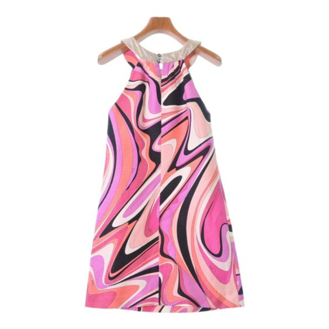 EMILIO PUCCI(エミリオプッチ)のEMILIO PUCCI ワンピース 34(XXS位) 紫xピンクx白(総柄) 【古着】【中古】 レディースのワンピース(ひざ丈ワンピース)の商品写真