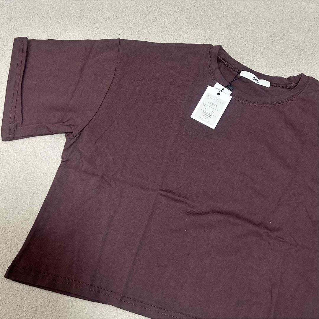 Tシャツ　モカ　フリーサイズ　レディース  トップス　新品未使用タグ付き レディースのトップス(Tシャツ(半袖/袖なし))の商品写真
