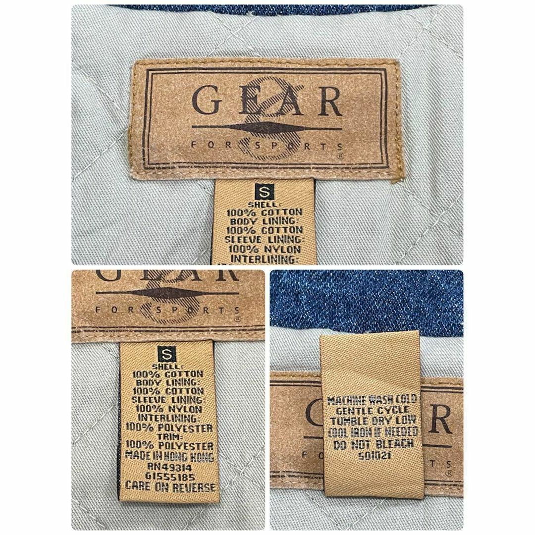 GEAR 中綿　デニムスタジャン　刺繍ロゴ　スナップボタン　キルティング　S メンズのジャケット/アウター(Gジャン/デニムジャケット)の商品写真