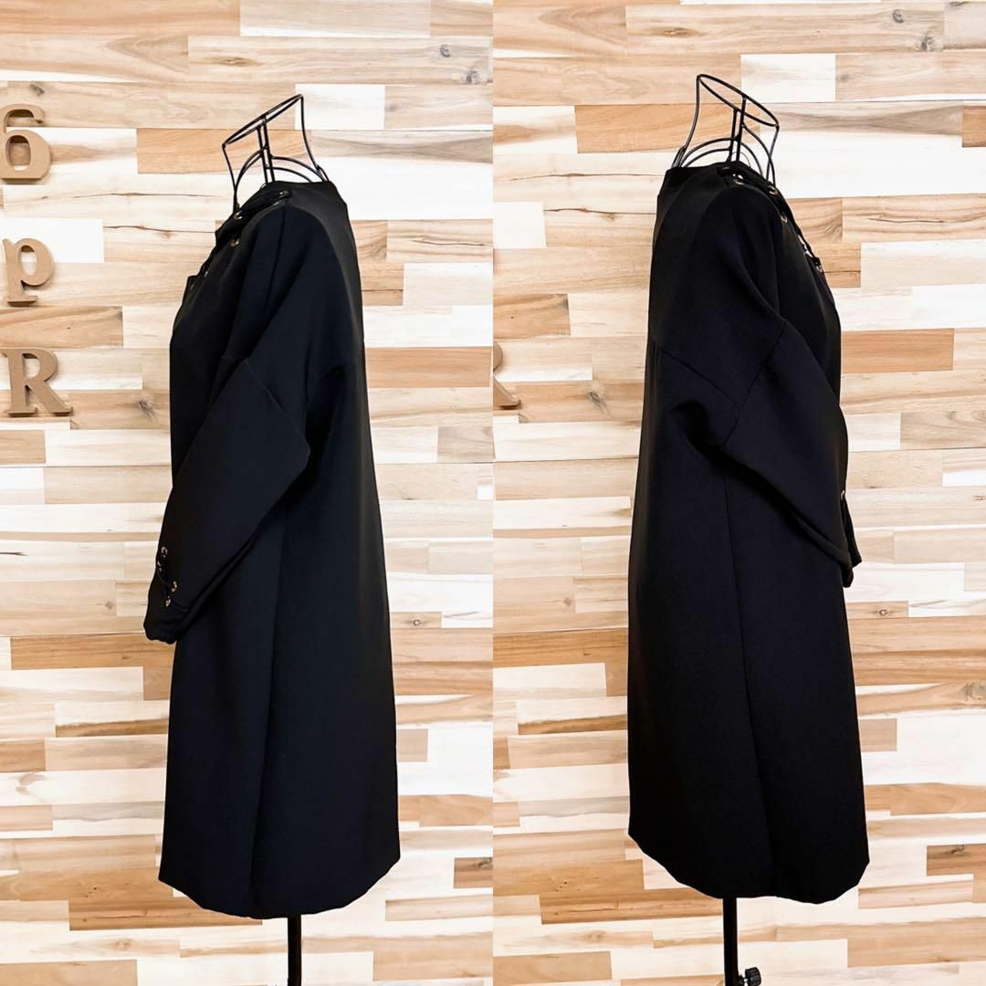 ZARA(ザラ)の【ザラ】ZARA レース編み ハトメ チュニック ワンピース S 黒ブラック レディースのワンピース(ひざ丈ワンピース)の商品写真