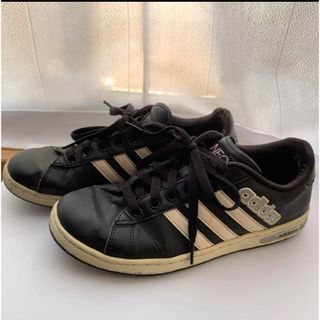 アディダス(adidas)のアディダス　スニーカー　ネオ　レディース　黒　24.5(スニーカー)