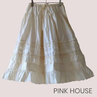 ピンクハウス(PINK HOUSE)の極美品★ピンクハウス　PINK HOUSE　フレアスカート　生成り(その他)