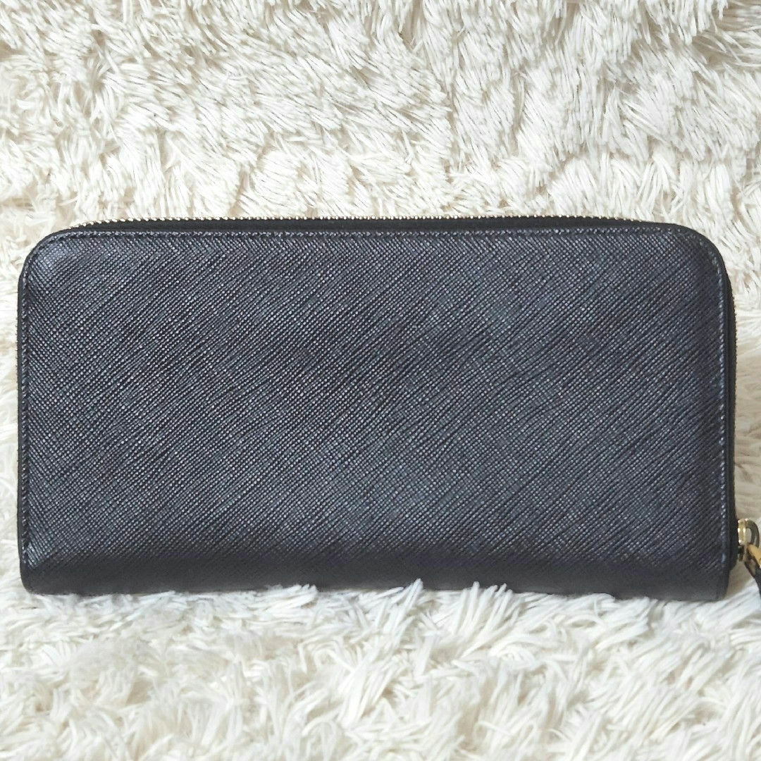 美品 PRADA プラダ サフィアーノレザー ラウンドファスナー 長財布 黒 美品 PRADA プラダ サフィアーノレザー ラウンドファスナー 長財布 黒
