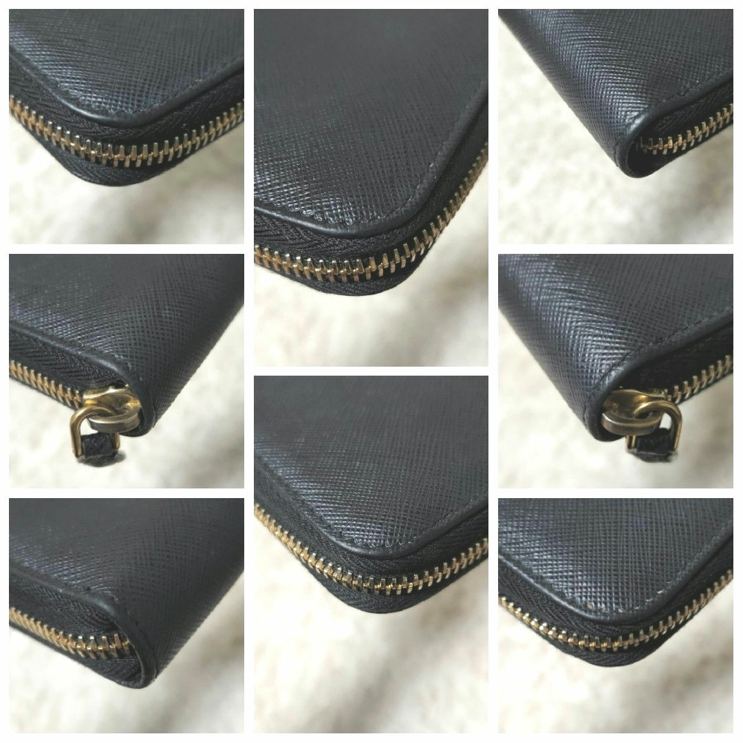 美品 PRADA プラダ サフィアーノレザー ラウンドファスナー 長財布 黒 美品 PRADA プラダ サフィアーノレザー ラウンドファスナー 長財布 黒