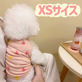 犬服猫服　ペット服　ペットウェア　ドッグウェア　袖なしピンクうさぎXSサイズ(ペット服/アクセサリー)