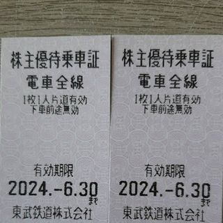 東武鉄道　株主優待乗車証　株主優待乗車券　２枚(鉄道乗車券)