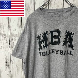 HBA USA古着 バレーボール ロゴプリントTシャツ XL グレー メンズ(Tシャツ/カットソー(半袖/袖なし))