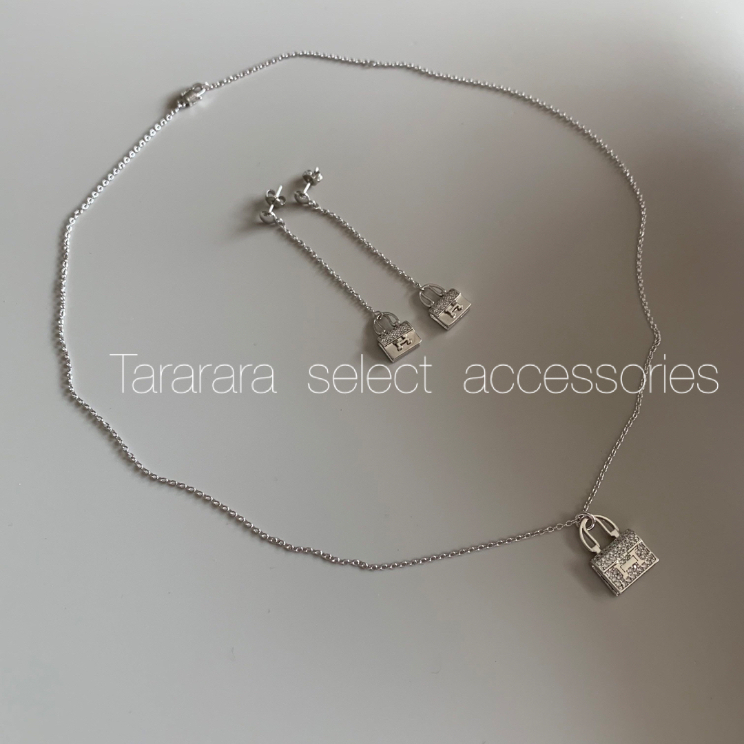 ●silver925 cz H bag ピアスS● レディースのアクセサリー(ピアス)の商品写真