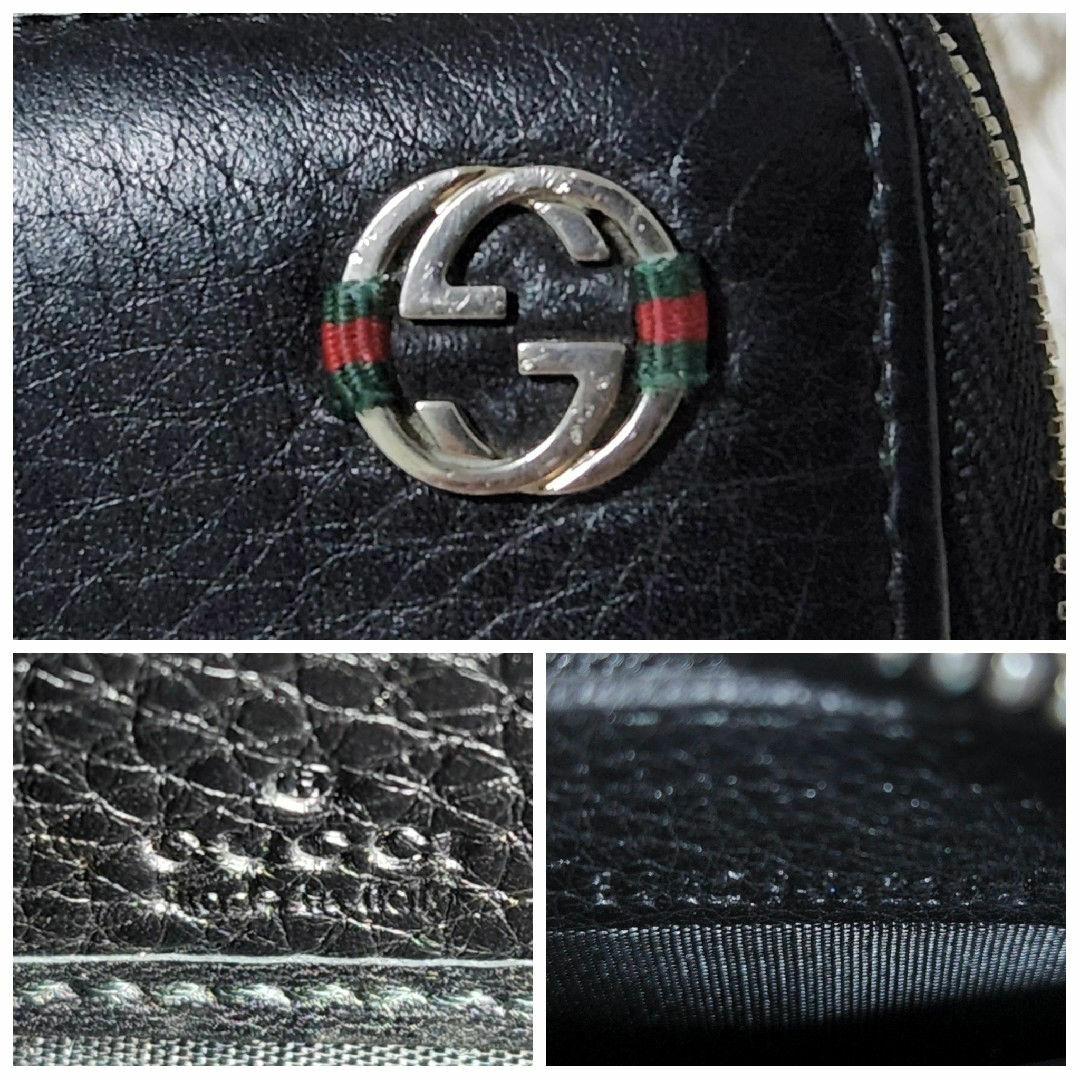 Gucci(グッチ)のGUCCI インターロッキング シェリーライン ラウンドファスナー 長財布 黒 レディースのファッション小物(財布)の商品写真