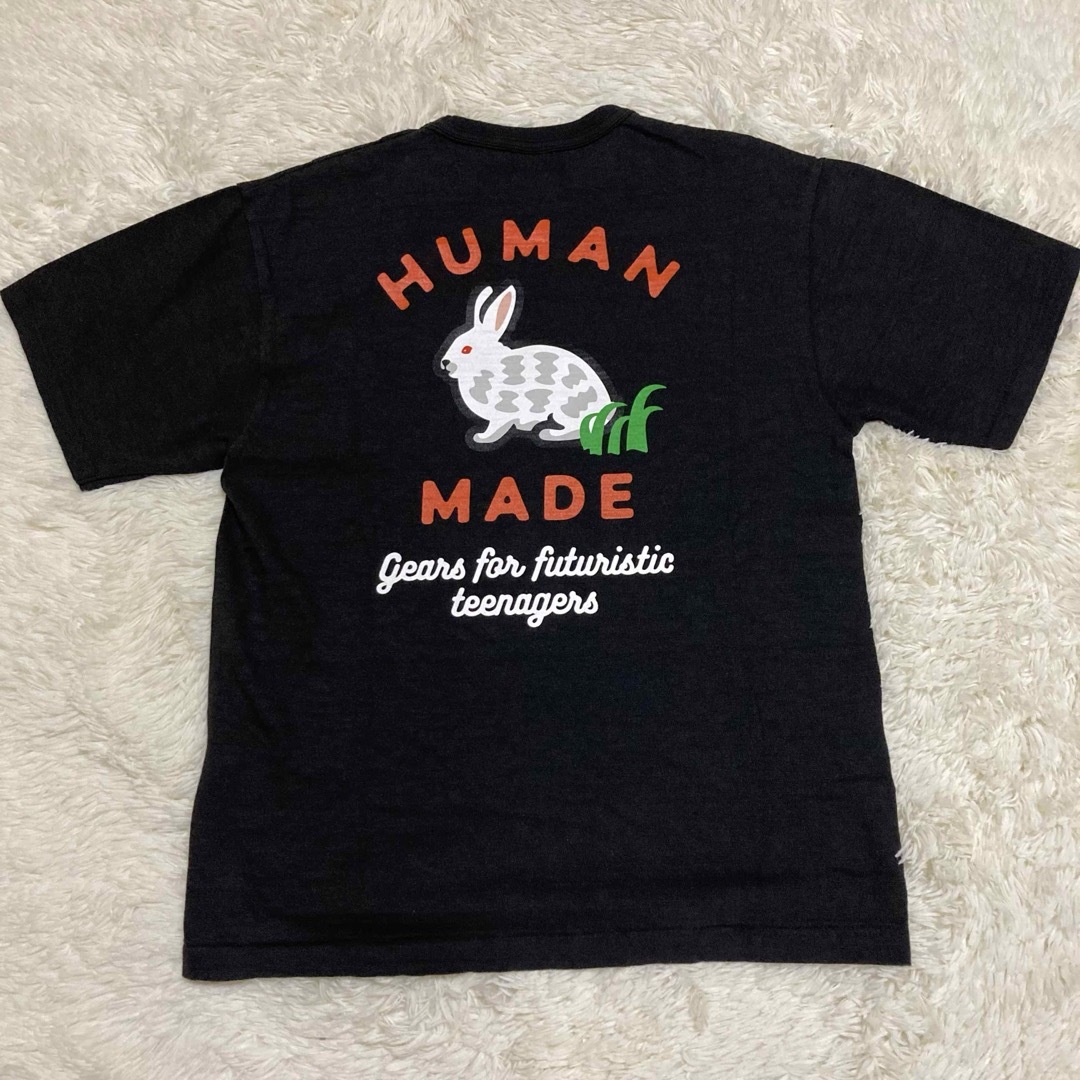 HUMAN MADE(ヒューマンメイド)の美品　ヒューマンメイド　ロゴ　刺繍　ポケット　うさぎ　ラビット　L メンズのトップス(Tシャツ/カットソー(半袖/袖なし))の商品写真