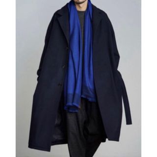 アーツアンドサイエンス(ARTS&SCIENCE)のARTS&SCIENCE Drawstring robe coat ネイビー(ステンカラーコート)