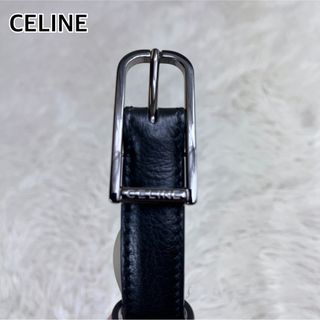 celine - 美品　CELINE  セリーヌ　牛革　レザーベルト メンズ　イタリア製　ブラック