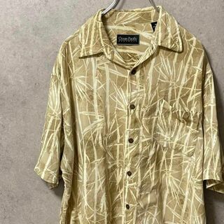 159　アロハシャツ　総柄　オーバーサイズ　オープンカラー　レーヨン100%(Tシャツ/カットソー(半袖/袖なし))