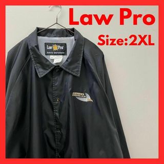 【美品】　90s古着　Law Pro コーチジャケット　メンズ　2XL 黒(ナイロンジャケット)