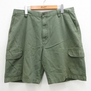 ラルフローレン(Ralph Lauren)のW38★古着 ラルフローレン Ralph Lauren チャップス ショート カーゴ パンツ ショーツ メンズ 90年代 90s 緑 グリーン 24apr16 中古 ボトムス 短パン ショーパン(ワークパンツ/カーゴパンツ)