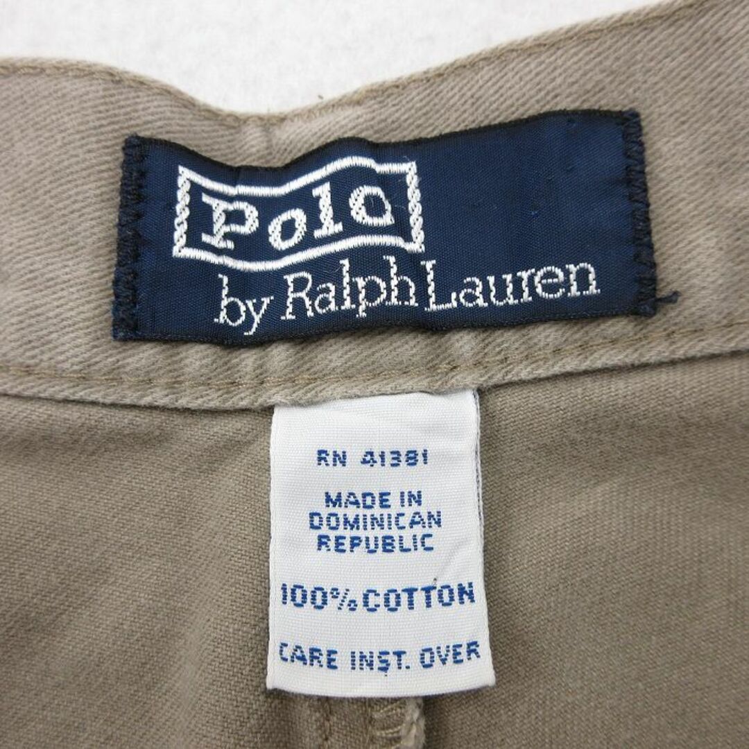 Ralph Lauren(ラルフローレン)のW33★古着 ラルフローレン Ralph Lauren ブランド ショート パンツ ショーツ メンズ 90年代 90s ワンポイントロゴ コットン ベージュ系 カーキ 【spe】 24apr16 中古 ボトムス 短パン ショーパン ハーフ メンズのパンツ(ワークパンツ/カーゴパンツ)の商品写真