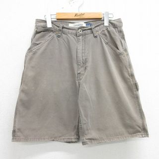 ギャップ(GAP)のW32★古着 ギャップ GAP ショート ペインター パンツ ショーツ メンズ 00年代 00s コットン グレー系 24apr16 中古 ボトムス 短パン ショーパン(ワークパンツ/カーゴパンツ)