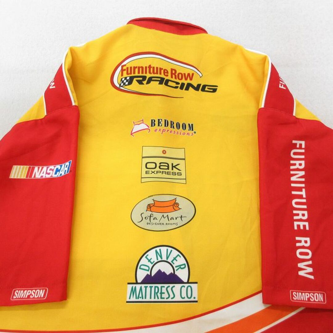 XL★古着 半袖 レーシング シャツ メンズ 90年代 90s NASCAR SIMPSON 企業広告 大きいサイズ ロング丈 USA製 赤他 レッド 24apr16 中古 トップス メンズのトップス(シャツ)の商品写真