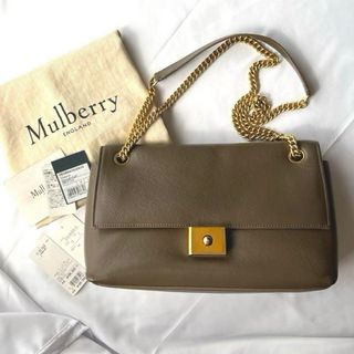 マルベリー(Mulberry)のmulberry マルベリー チェーンショルダーバッグ グレーベージュ レザー(ショルダーバッグ)