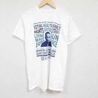 L★古着 半袖 Tシャツ メンズ キング牧師 企業広告 クルーネック 白 ホワイト 24apr16 中古(Tシャツ/カットソー(半袖/袖なし))