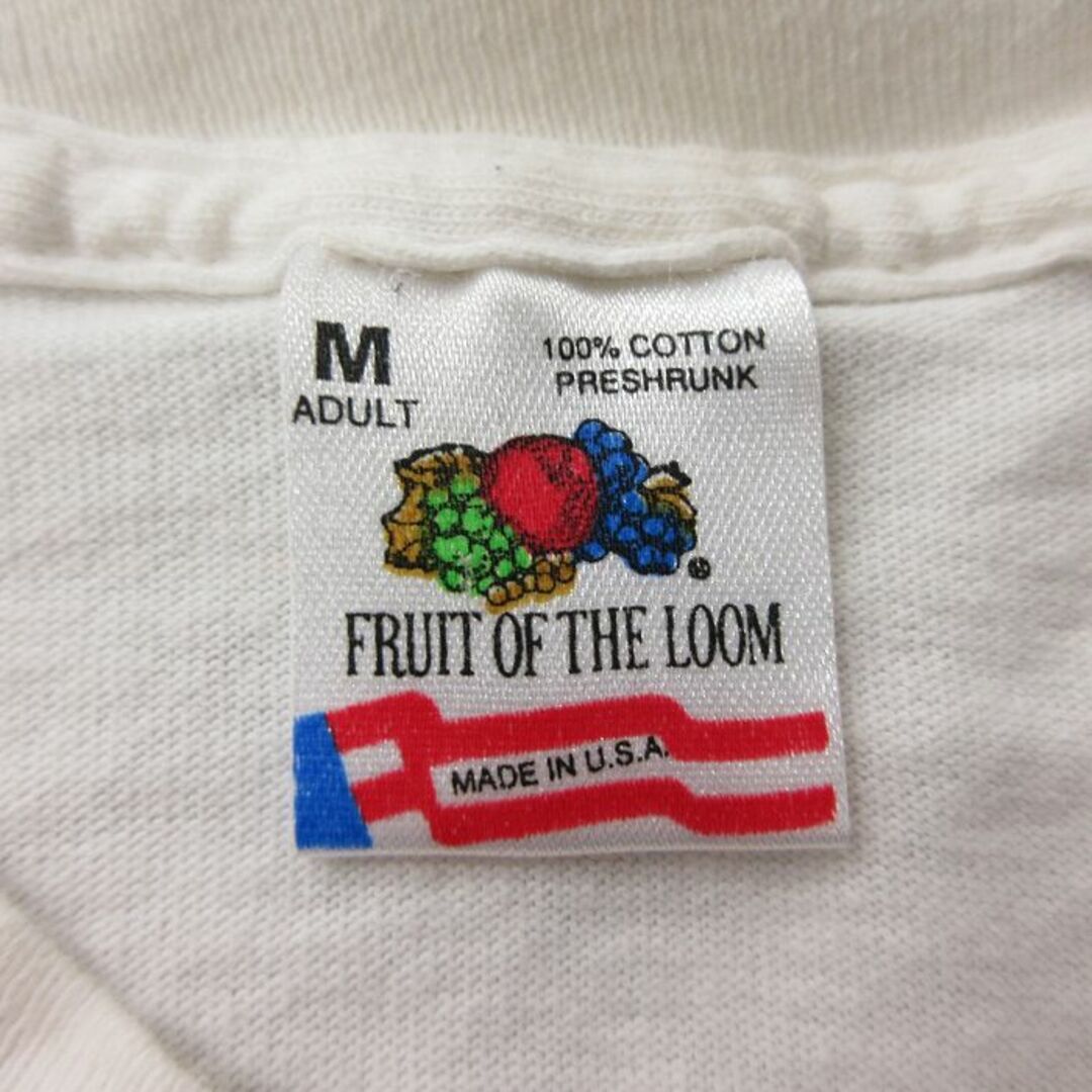 FRUIT OF THE LOOM(フルーツオブザルーム)のM★古着 フルーツオブザルーム 半袖 ビンテージ Tシャツ メンズ 90年代 90s ブレインウェーブス 脳 スキー ブーツ コットン クルーネック USA製 白 ホワイト 【spe】 24apr16 中古 メンズのトップス(Tシャツ/カットソー(半袖/袖なし))の商品写真