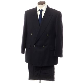 【中古】ギーブス＆ホークス GIEVES&HAWKES ウール セットアップ ダブルスーツ ブラック【サイズ100/96/170】【メンズ】(セットアップ)