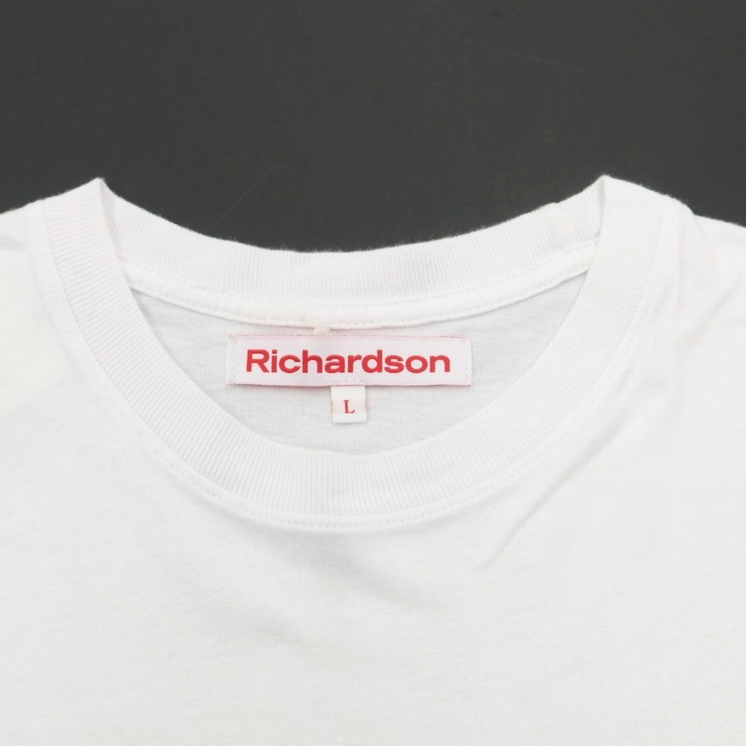 【中古】リチャードソン Richardson プリント クルーネック 半袖Ｔシャツ ホワイト【サイズL】【メンズ】 メンズのトップス(Tシャツ/カットソー(半袖/袖なし))の商品写真