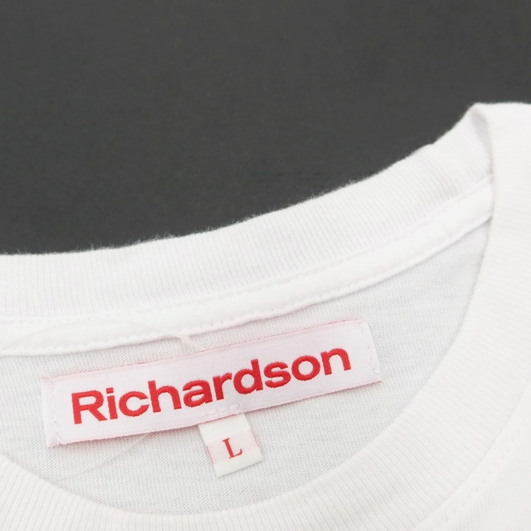 【中古】リチャードソン Richardson プリント クルーネック 半袖Ｔシャツ ホワイト【サイズL】【メンズ】 メンズのトップス(Tシャツ/カットソー(半袖/袖なし))の商品写真