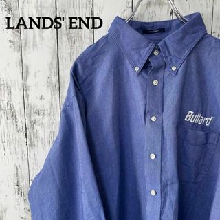 ランズエンド(LANDS’END)のランズエンド USA古着 ビックサイズ 長袖シャツ ボタンダウン 2XL刺繍青(シャツ)