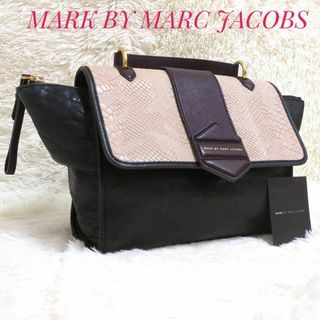 マークバイマークジェイコブス(MARC BY MARC JACOBS)の✨美品✨　MARC JACOBS　パイソン調　型押し　ハンドバッグ　購入証明付(ハンドバッグ)