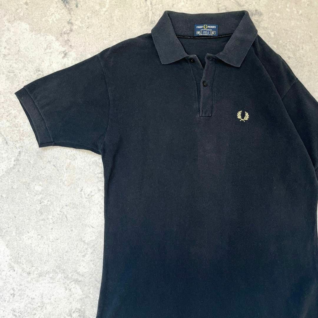 FRED PERRY(フレッドペリー)の【80s イギリス製 2XLサイズ】フレッドペリー 刺繍ロゴ ポロシャツ グレー メンズのトップス(ポロシャツ)の商品写真