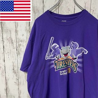 PORTANDCOMPANYアメリカ古着MLB柄プリントTシャツパープルメンズ(Tシャツ/カットソー(半袖/袖なし))